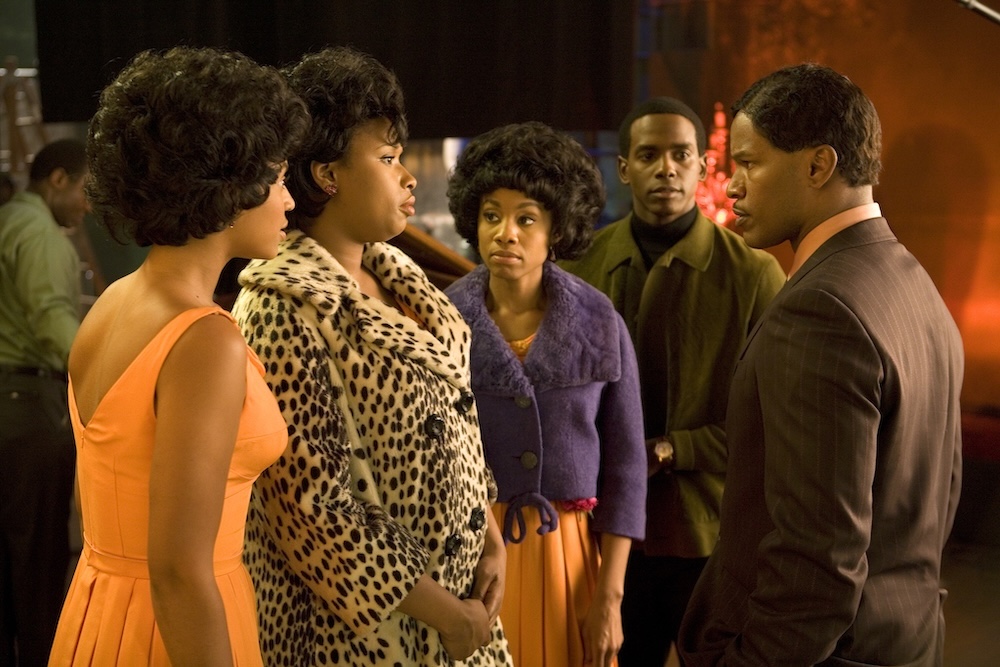 Jennifer Hudson as Effie White, Beyoncé Knowles as Deena Jones, Anika Noni Rose as Lorrell Robinson, and Jamie Foxx as Curtis Taylor Jr. in Dreamgirls