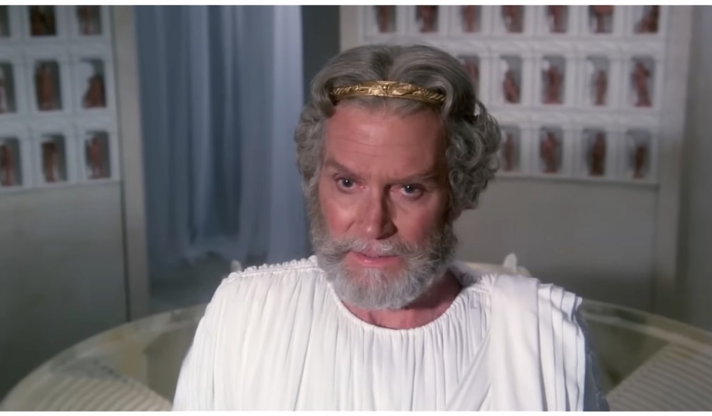 Laurence Olivier as Zeus commands to release the Kraken in Clash of the Titans (1981)