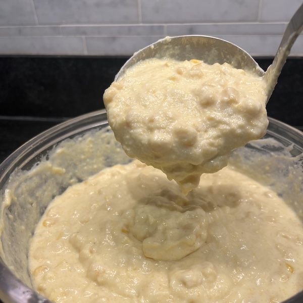 Corn Pudding mixture before baking