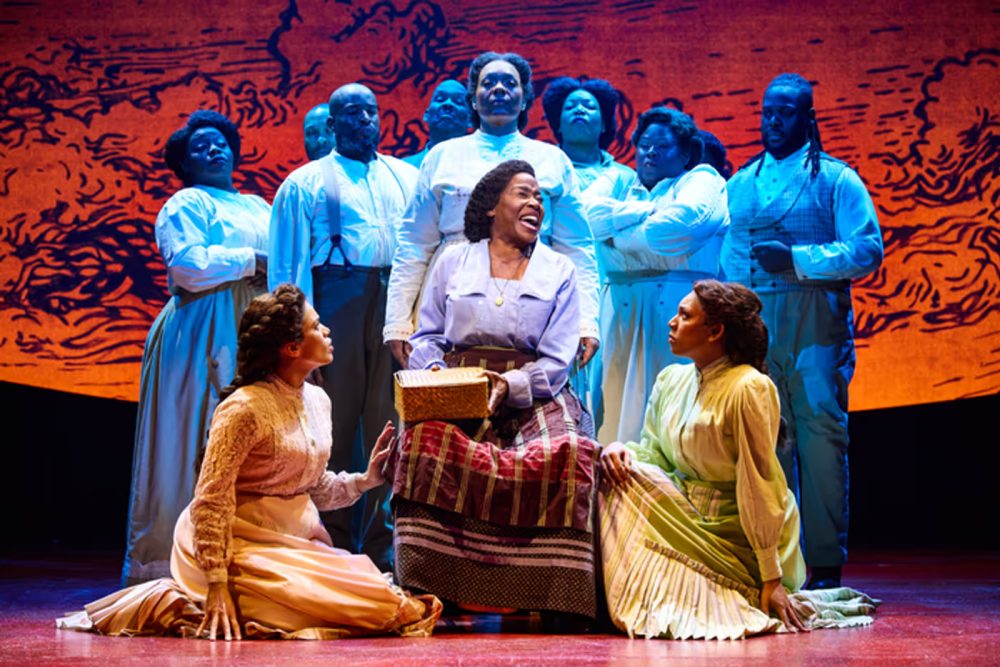 Ciara Renee, Jeannette Bayardelle, Liisi LaFontaine in Gun and Powder at Paper Mill Playhouse. (© Jeremy Daniel)