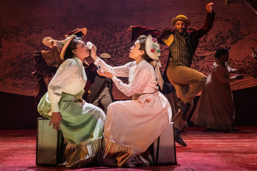 Liisi LaFontaine, Ciara Renée, and Malik Shabazz Kitchen in “Gun & Powder” at Paper Mill Playhouse Photo by Evan Zimmerman